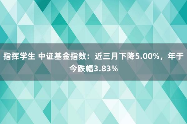 指挥学生 中证基金指数：近三月下降5.00%，年于今跌幅3.83%